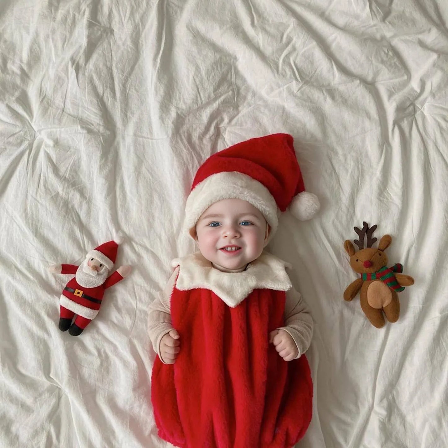 Baby Christmas Clothes Rompers 2023 Autumn Winter Baby Boy One Piece Clothes Red Cute Climbing Clothes With Hat Santa Bodysuits